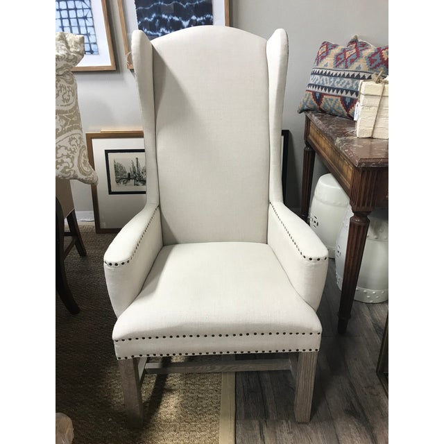 Burlap Backed Wing Back Chairs Set of 4 Chairish