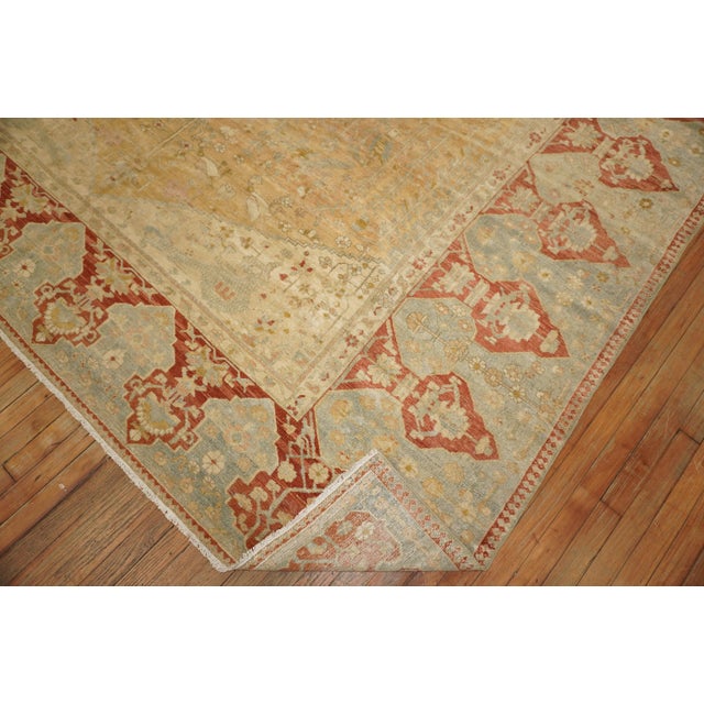 Yellow Late 19th Century Antique Persian Malayer Rug For Sale - Image 8 of 12