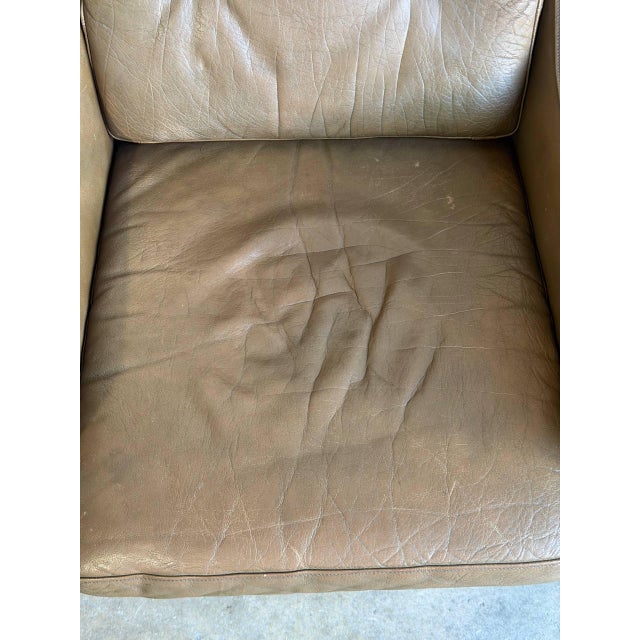 Tufted Leather Lounge Chair Danish Mid-Century Modern Armchair 1960s For Sale - Image 9 of 9
