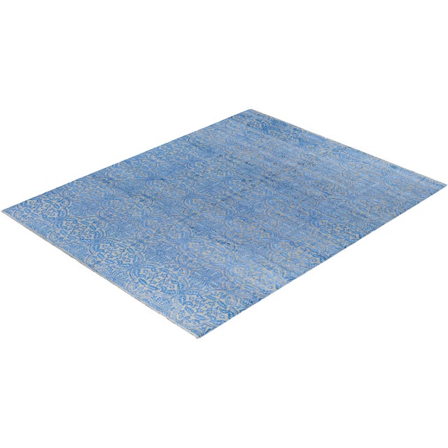 Beige Ikat, One-of-a-Kind Hand-Knotted Area Rug - Beige, 8' 2" x 10' 0" For Sale - Image 8 of 8