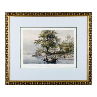 Auguste-Nicolas Vaillant - Vue Prise Sur Les Bords De L'Hougly, Inde Lithograph, 1852 For Sale