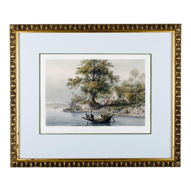 Auguste-Nicolas Vaillant - Vue Prise Sur Les Bords De L'Hougly, Inde Lithograph, 1852 For Sale