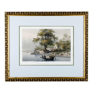 Auguste-Nicolas Vaillant - Vue Prise Sur Les Bords De L'Hougly, Inde Lithograph, 1852