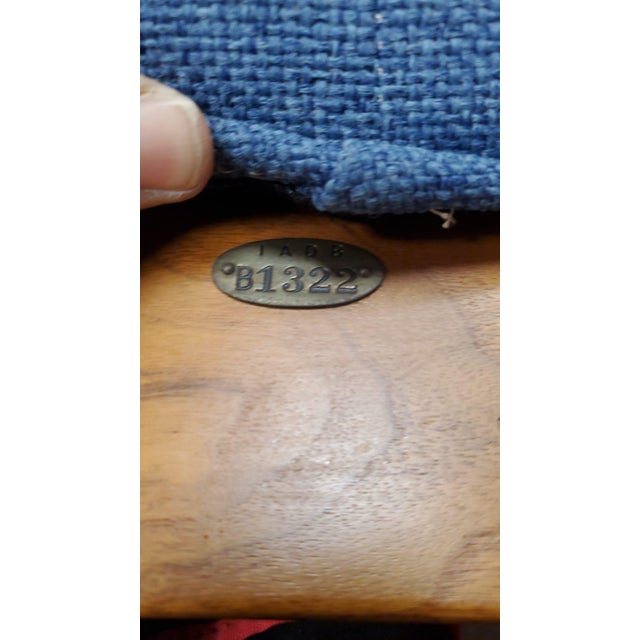 1970s Pair Jens Risom Style Solid Walnut Lounge Chairs by Gunlocke, Numbered For Sale - Image 10 of 12