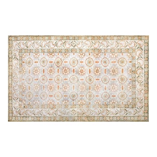 1920s Traditional Orange and Tan Cotton Rug - 4'x6'6" For Sale