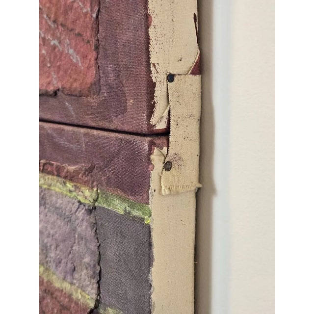 Jan Tips "Architectural Series #35" 1984 Mixed Media Abstract Diptych on Canvas For Sale - Image 11 of 17