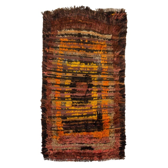 1960s Vintage Turkish Tulu Rug- 3′9″ × 7′2″ For Sale