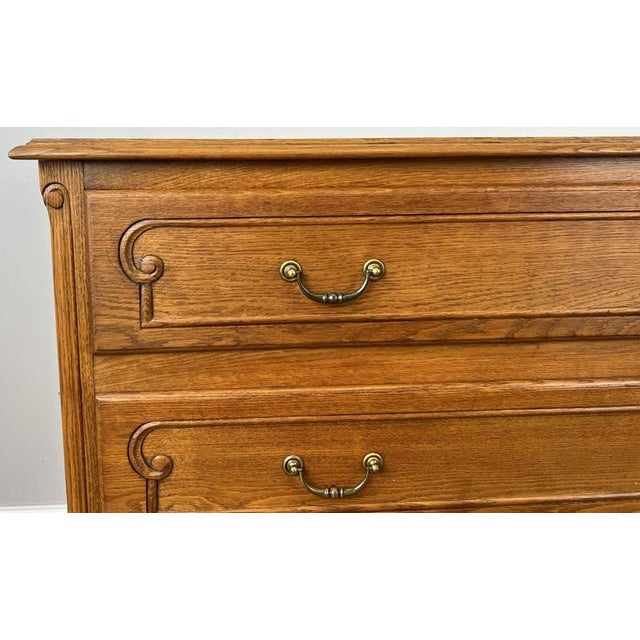 Vintage Louis French Oak Chest of Drawers with Three Drawers For Sale - Image 5 of 12
