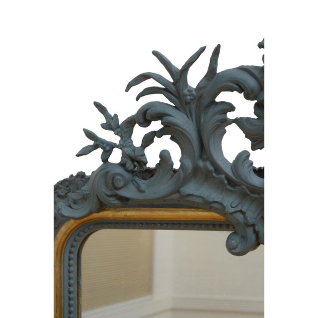 Empire French Giltwood and Painted Pier Mirror, 1860 For Sale - Image 12 of 16