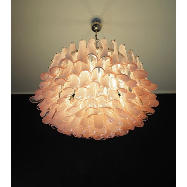 Murano Pink Petals Chandelier, 1990s For Sale - Image 10 of 13
