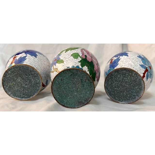 Chinese Cloisonné Vase Collection, 3 PCS For Sale In Cincinnati - Image 6 of 6