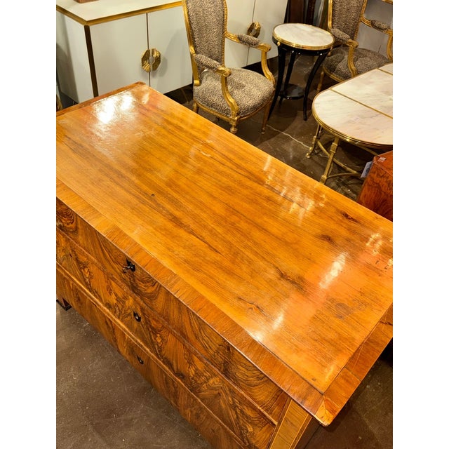 19th C. German Biedermeier Walnut Commode For Sale - Image 4 of 6