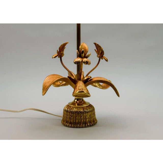 Metal Mid-Century Brass Fleur de Lis Table Lamp, 1960s For Sale - Image 7 of 10