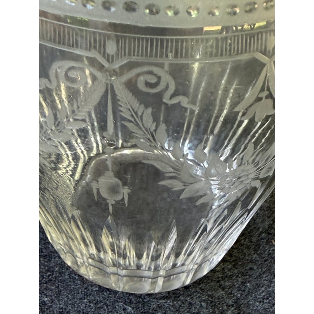 Transparent Antique Etched Cut Crystal Decanter For Sale - Image 8 of 18
