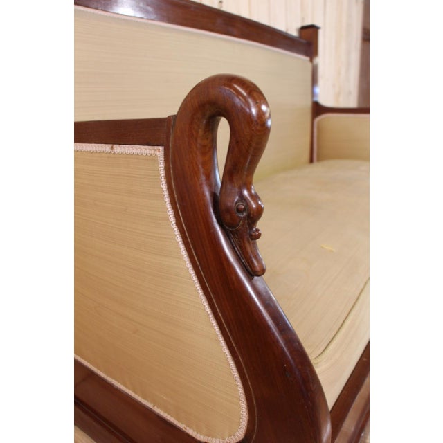 Wood Turkish Restoration Swan Neck Sofa For Sale - Image 7 of 9