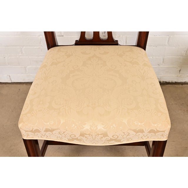 Wood Kindel Furniture Georgian Carved Mahogany Side Chairs or Dining Chairs, Pair For Sale - Image 7 of 14