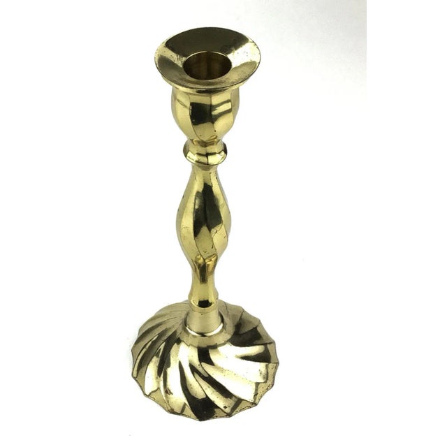 Art Deco Solid Brass Single Candle Holder India For Sale - Image 3 of 10