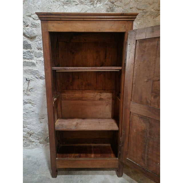 Antique French Cherrywood Bonnetière Linen Cabinet For Sale - Image 4 of 18