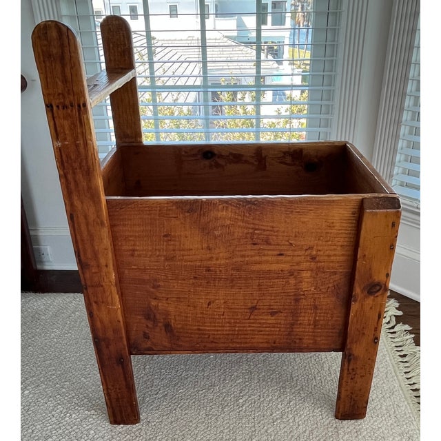 Wood Early American Primitive Antique Wooden Quilt/Blanket Box Chest For Sale - Image 7 of 10