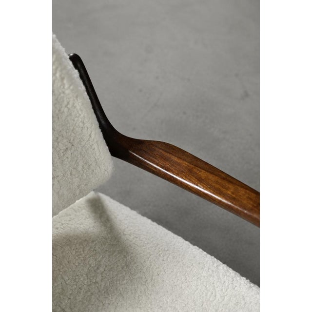 Vintage Scandinavian Teak White Armchair by Inge Andersson for Bröderna Anderssons, 1960s For Sale - Image 16 of 18