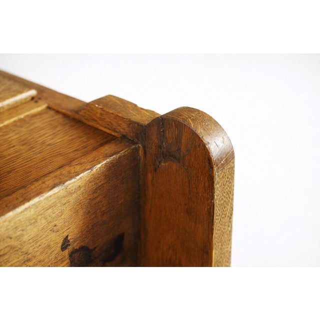 Vintage English Industrial Oak Filing Cabinet with Drawers, 1920s For Sale - Image 4 of 18