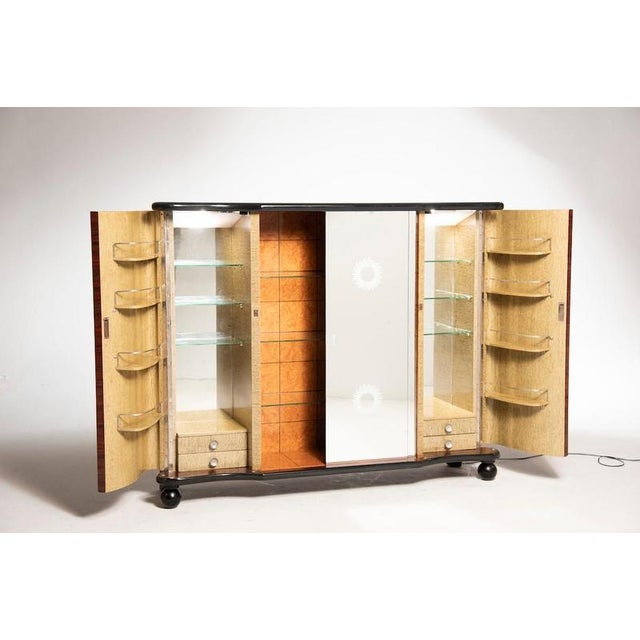 Art Deco Italian Bar Cabinet in Walnut and Burl, 1940 For Sale - Image 6 of 17