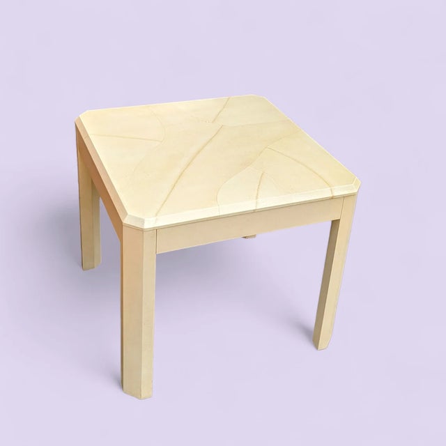 1980s Postmodern Cream Laminate Side Table, 1980s For Sale - Image 5 of 10