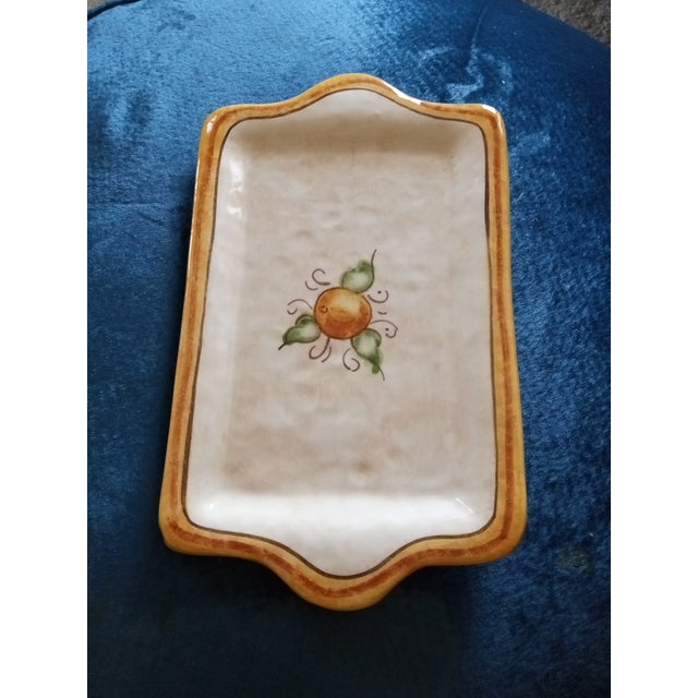 Gorgeous Vietri Glazed Ceramic Rectangular Tray Made in Italy For Sale - Image 4 of 6