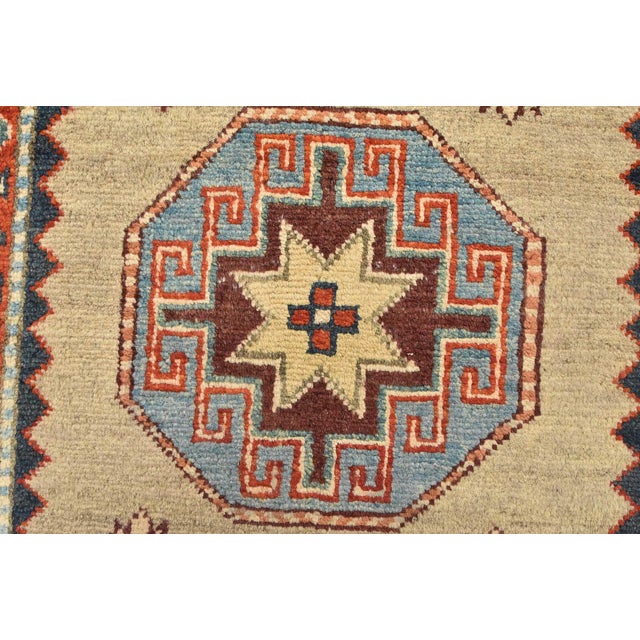 Textile Kazak Runner 2’8” X 9’8” Brown Wool Tribal Hand-Knotted Oriental Rug For Sale - Image 7 of 13