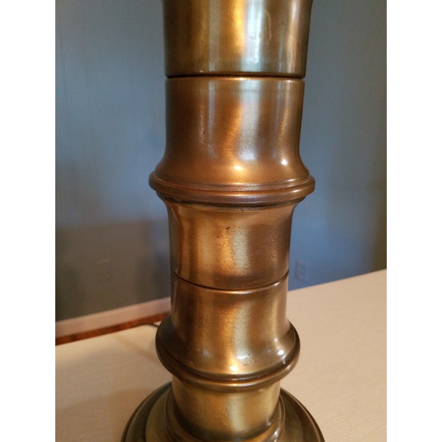 Hollywood Regency Mega Stalk Faux Bamboo Lamps - a Pair For Sale - Image 4 of 13