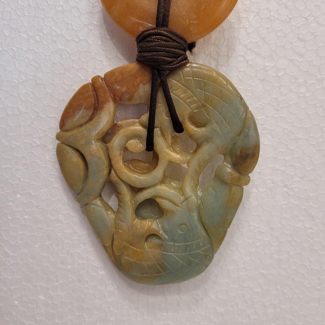 Chinese Jade, Agate and Silk Necklace For Sale - Image 13 of 18