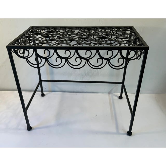 Vintage Cast Steel Garden Table With Scroll Design For Sale - Image 4 of 9