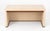 Promemoria Cream Leather Covered Writing Desk, with two wood drawers mounted on brass base, "Promemoria" label to...