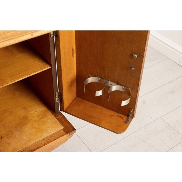 1930s Art Deco Oak Sideboard with Chrome Handles, 1930s For Sale - Image 5 of 13