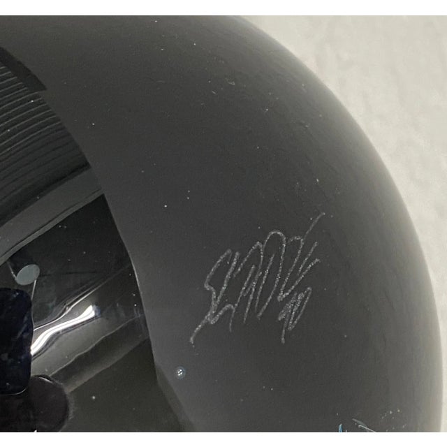 Bill Slade "Modern Blue Swirl" Art Glass Sculpture C.1990 For Sale - Image 4 of 5