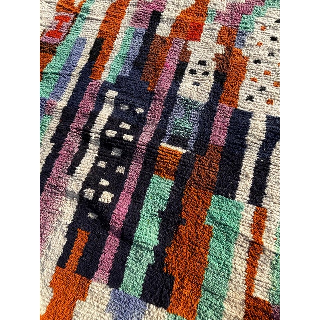 Blue Colorful Berber Area Rug For Sale - Image 8 of 11