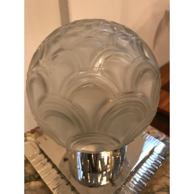 Metal French Art Deco Table Lamp by Pierre D’avesn For Sale - Image 7 of 12