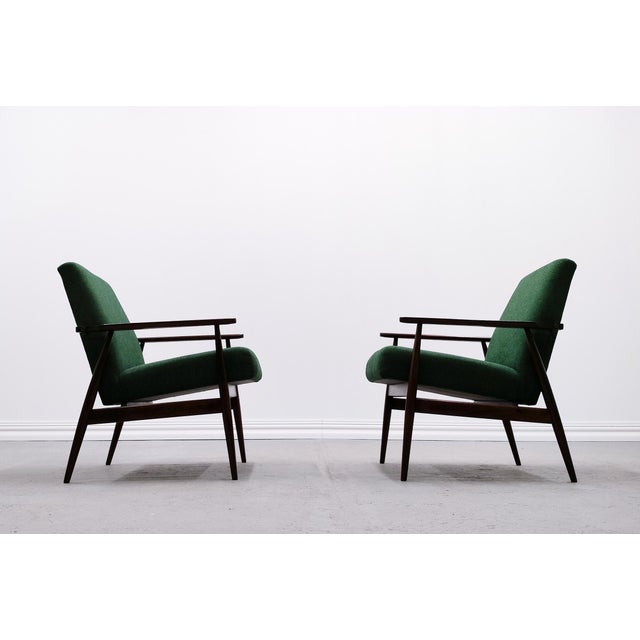 Mid-Century Armchair in Green Tweed by Henryk Lis, 1967 For Sale - Image 11 of 14