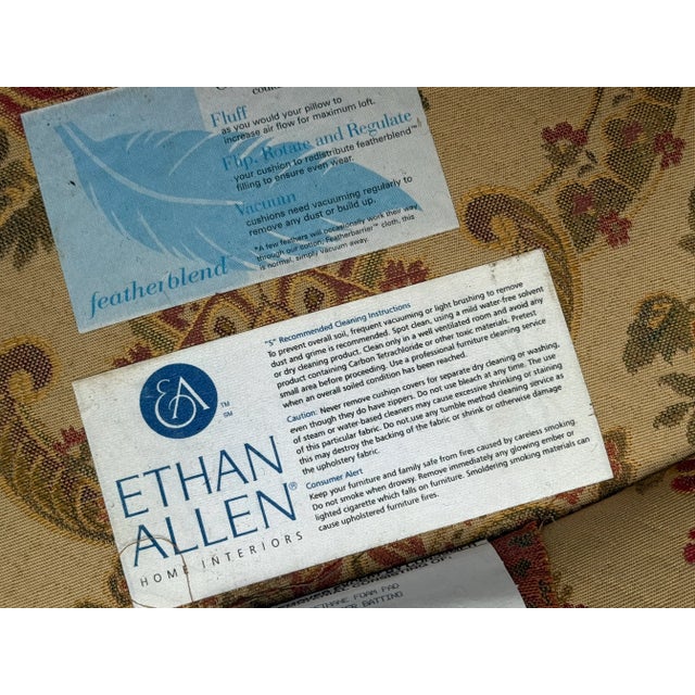 Tan Ethan Allen “Camille” French Upholstered Chair For Sale - Image 8 of 10