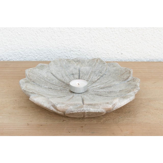 Petite Grey Stone Lotus Flower For Sale - Image 4 of 7