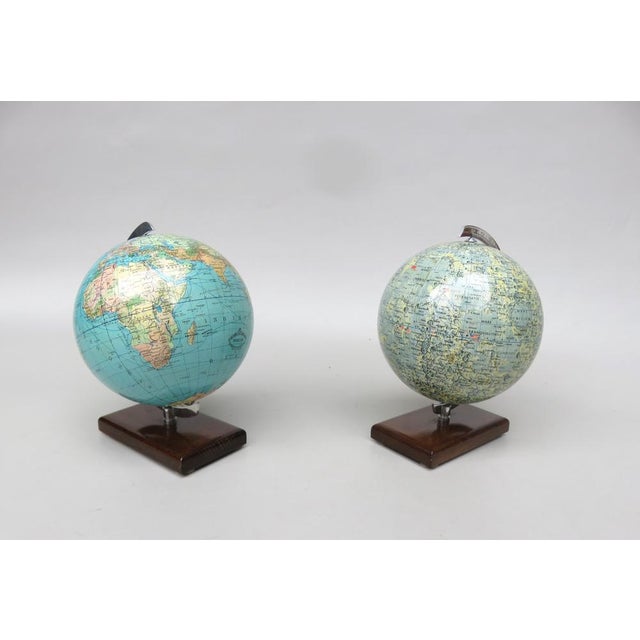 A few small, rare globes, earth globe and moon globe, manufactured in Germany, Columbus publishing house, in the 1960s....