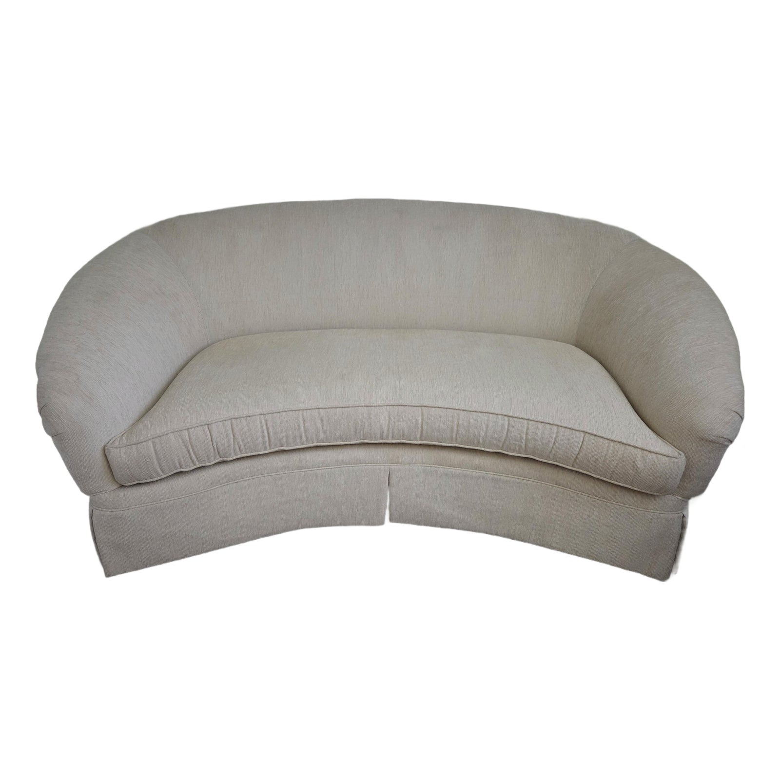 Vintage Drexel Heritage Curved Crescent Sofa – Ivory Chenille ...