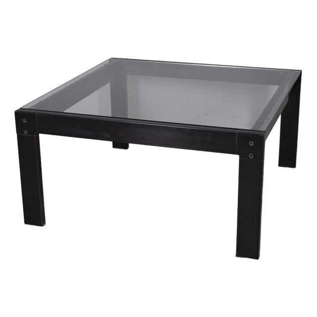 Vintage Glass Coffee Table !Sanmarco Model by Gae Aulenti for Zanotta, 1970s For Sale