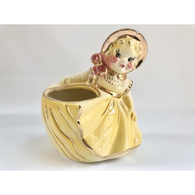 Gold 1950s 24k Gold Girl Vase Planter For Sale - Image 8 of 8