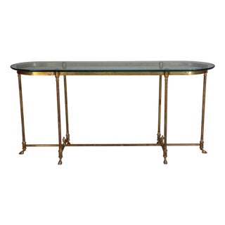 LaBarge, German Modern, Console Table, Brass, Glass, Germany, 1970s For Sale