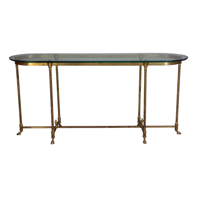LaBarge, German Modern, Console Table, Brass, Glass, Germany, 1970s For Sale
