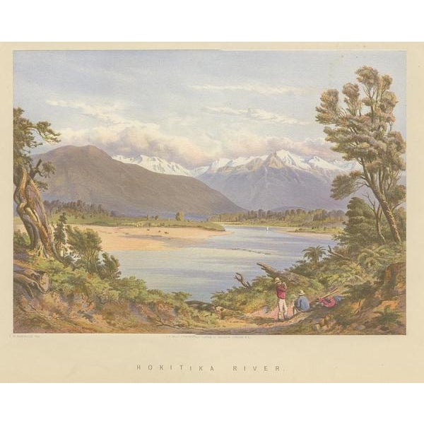 Kell, Illustration of the Hokitika River, New Zealand, 1877, Print For Sale - Image 3 of 5