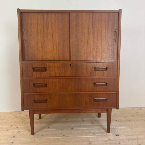 Tall Vintage Danish Teak Sideboard, 1960 For Sale - Image 5 of 5