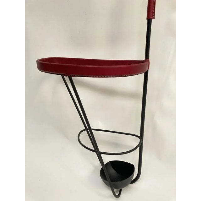 Coat and Umbrella Stand in Sheathed Leather by Jacques Adnet, 1950s For Sale - Image 6 of 13
