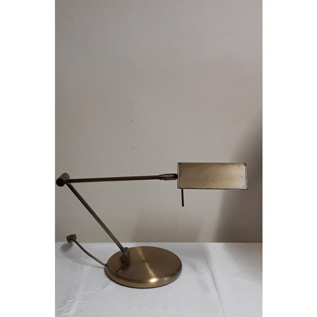 Metal Vintage German Table Lamp with a Gold-Colored Adjustable Frame from Sölken Lights, 1970s For Sale - Image 7 of 8
